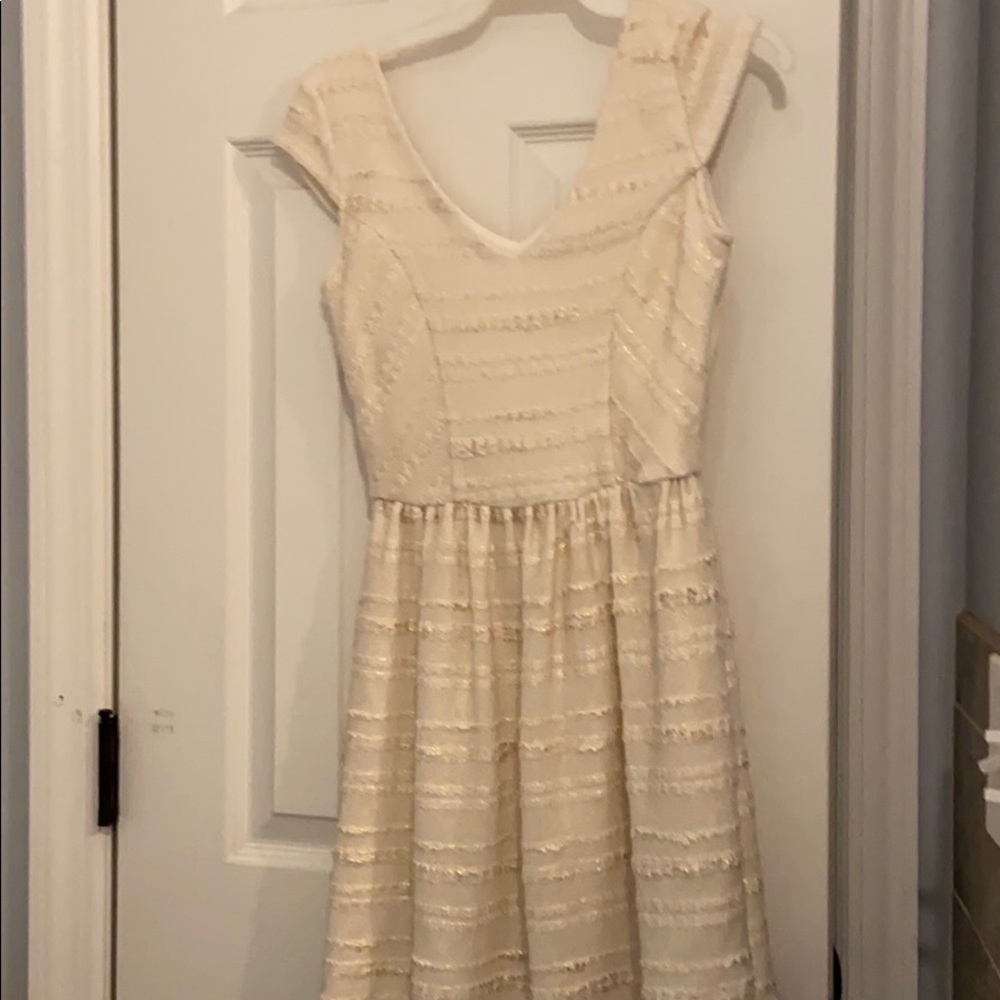 White and gold dress
